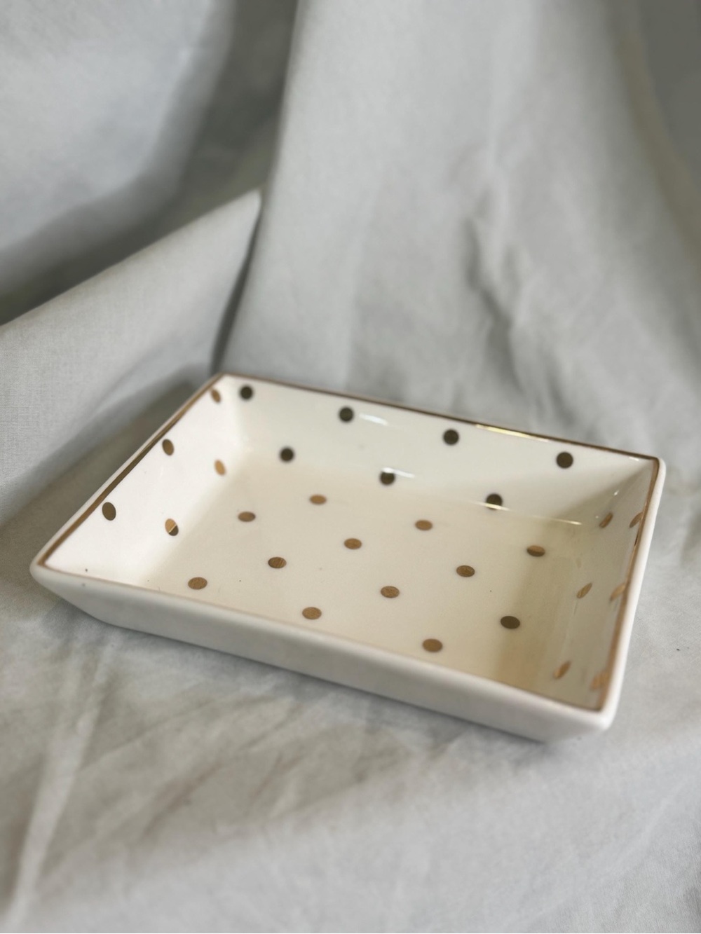 J. Crew Gold and White Jewelry Tray